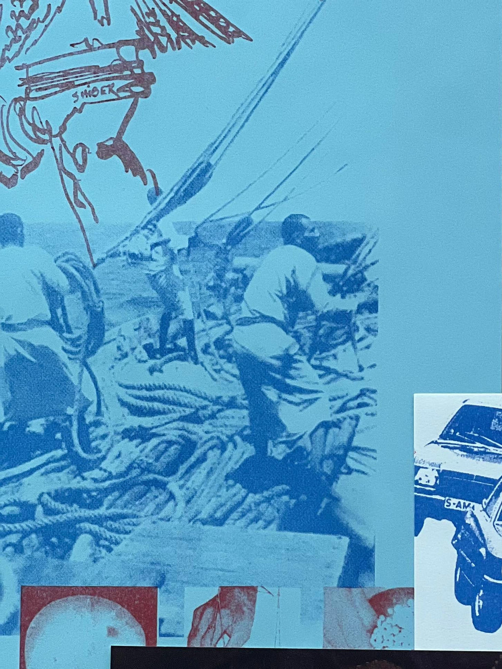 Pearl Diving - Small Risograph Print