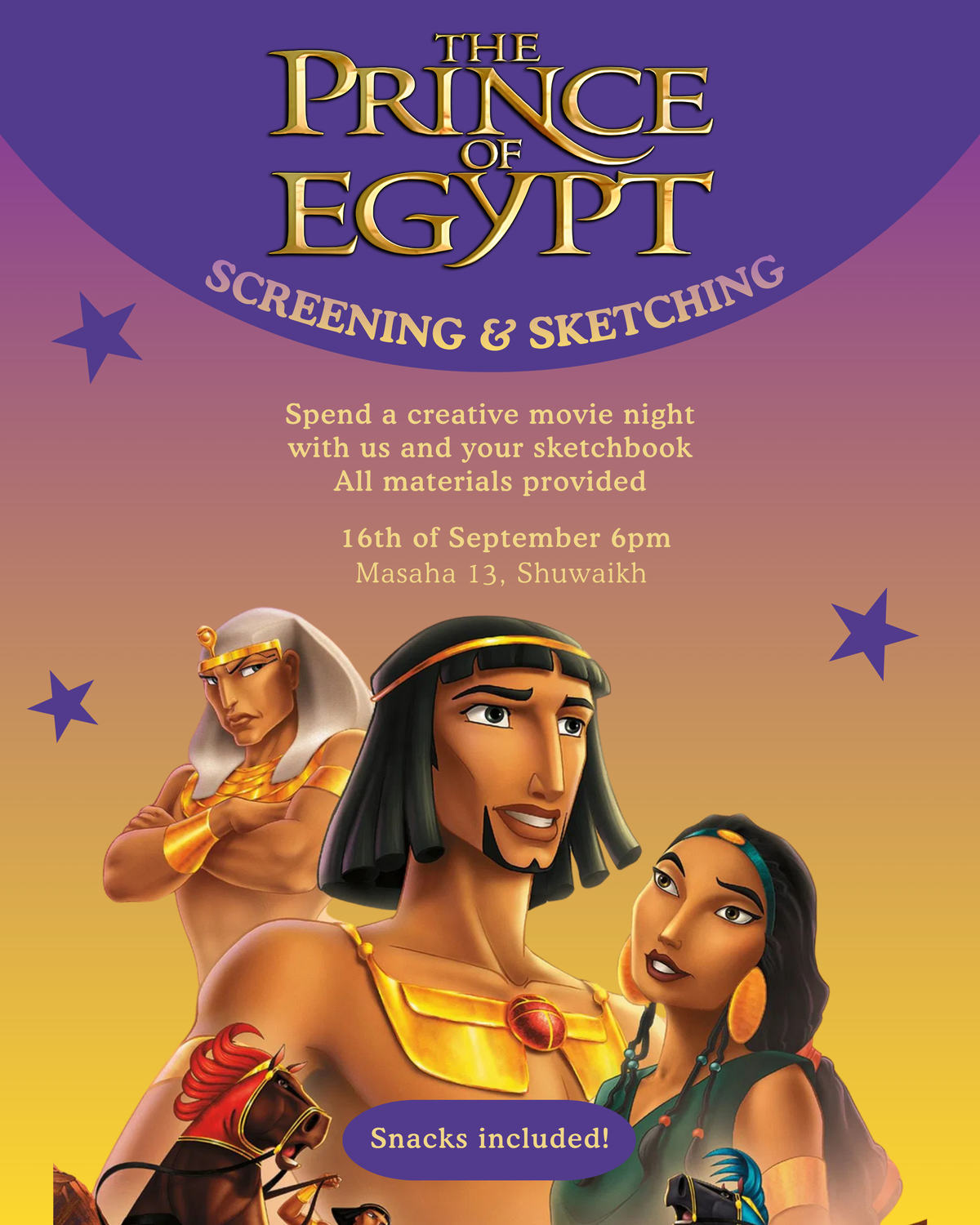Prince of Egypt: Movie Night at Masaha